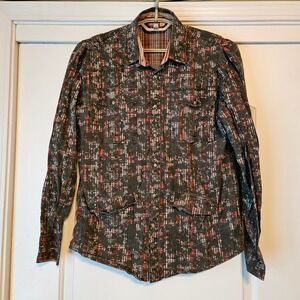 Burton Snap Front Shirt Mens Large Long Sleeve Streetwear Western Grunge